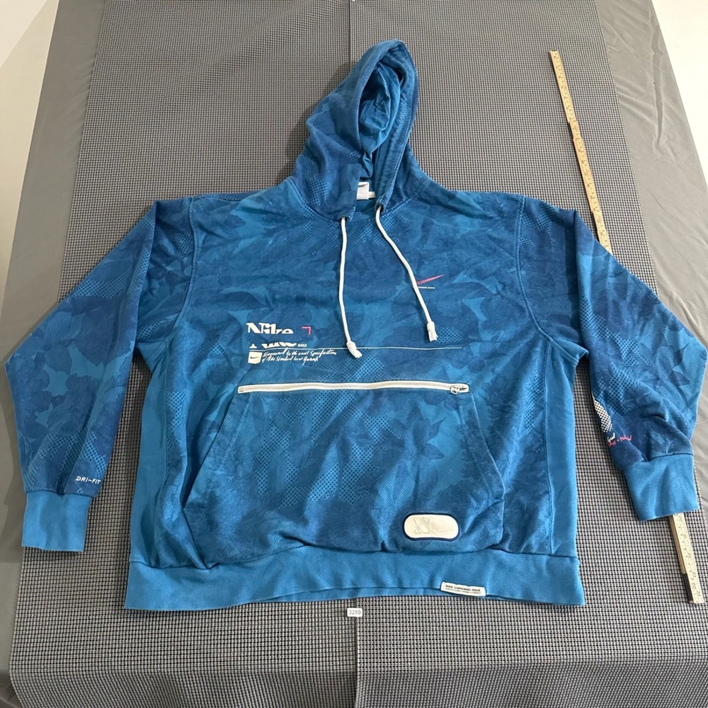 Nike Dri-Fit Standard Issue Blue Floral Graphic Hoodie Mens XXL